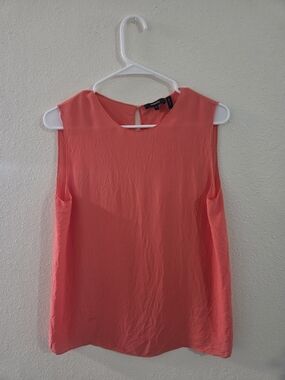 Theory Continuous Shell Double GGT Coral Pink Silk Tank Top Size M